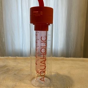 Plastic custom water bottle.